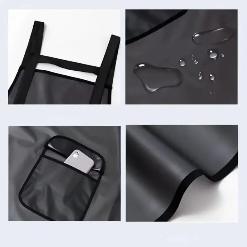 Waterproof PVC Kitchen Apron - Oil Resistant Dirt-Proof Protective Cooking Apron