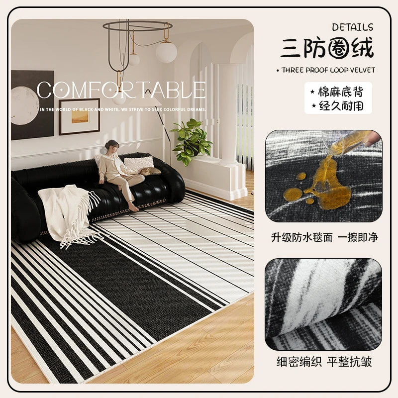 Large Area Non-Slip Carpet for Living Room and Bedroom - Soft Minimalist Floor Rug
