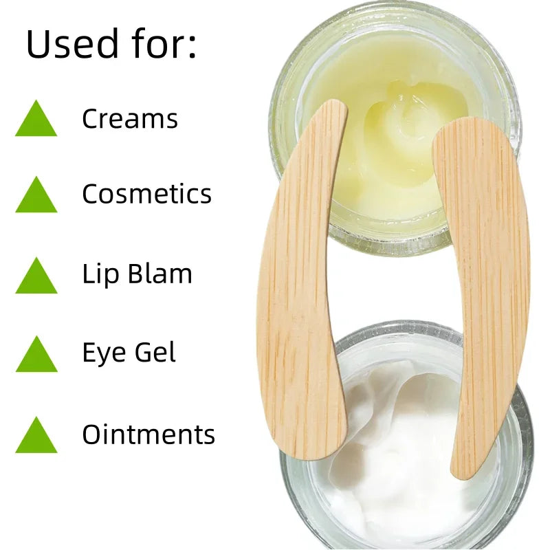 Mini Bamboo Mask Spatulas 50 Pcs Eco-Friendly Cosmetic Application Spoons