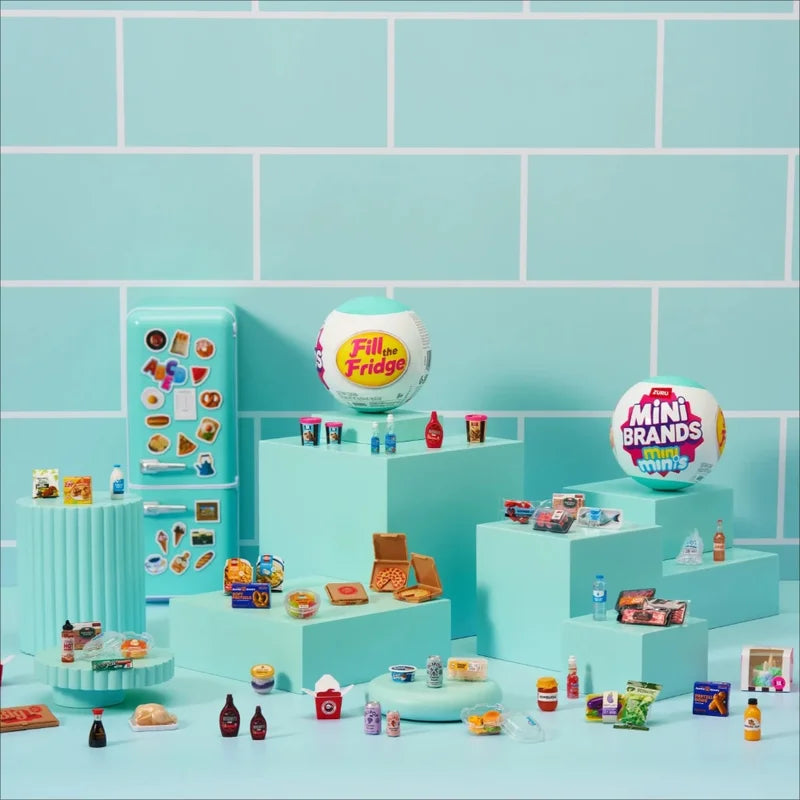 Mini Brands Fill the Fridge Miniature Collectible Toy Set – Surprise Mini Food & Kitchen Items