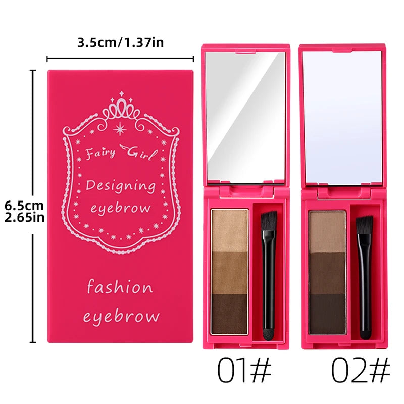 Waterproof Eyebrow Powder Palette with Brush - Long-lasting Eye Makeup, Multiple Colors
