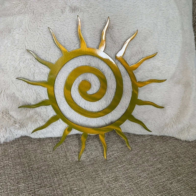 Antique Coiled Star Metal Wall Sculpture - Outdoor Courtyard & Holiday Decor