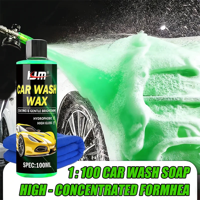 Concentrated Car Wash Wax Shampoo - 100ML High Foam Auto Detailing Cleaner