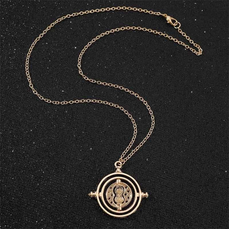 Harried Time Necklace Hourglass Timer - Rotatable Astronomical Converters for Cosplay & Gift