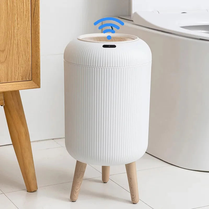 Automatic Motion Sensor Trash Can with Lid - Small Touchless Garbage Bin for Kitchen Bathroom Bedroom Office