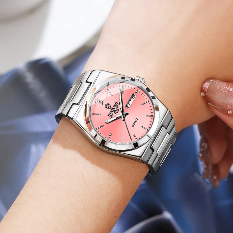 Luxury Women's Quartz Watch Waterproof Luminous Auto Date & Week Display