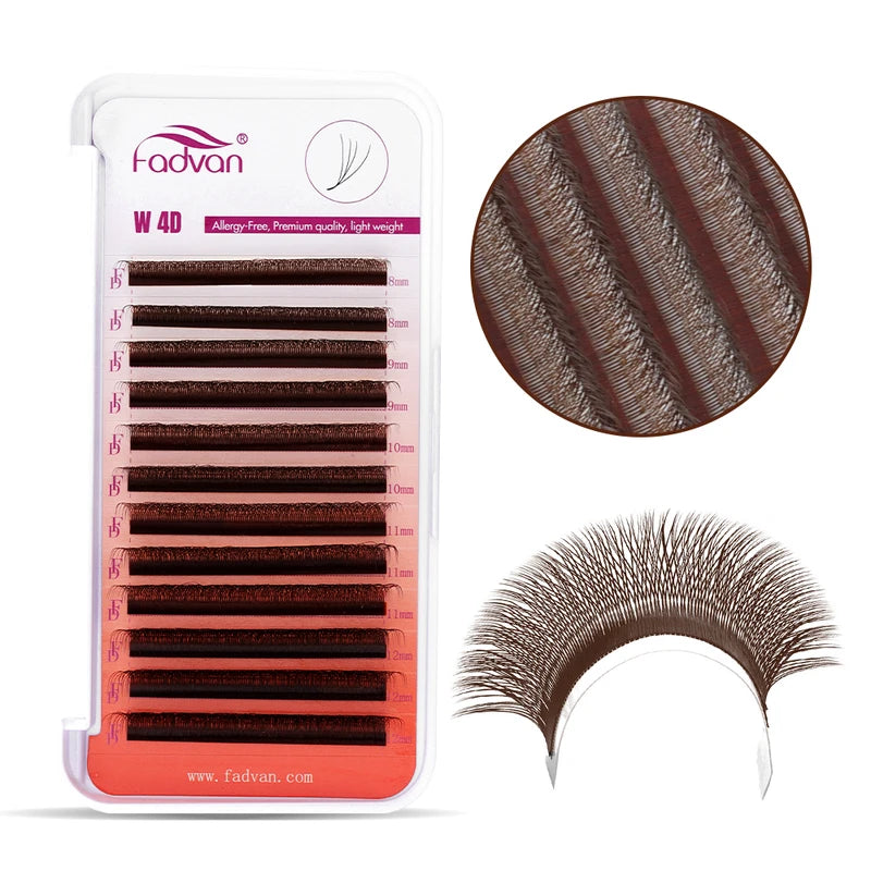Premade Volume Eyelash Extensions - W-Shaped Mixed Length 12 Lines