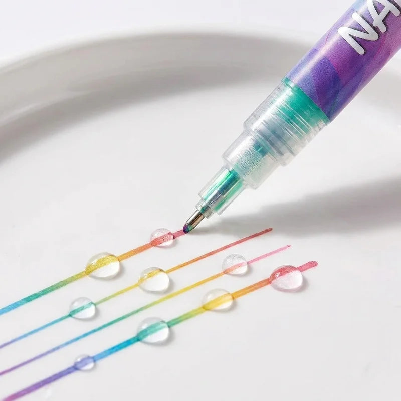 12-Color Nail Art Graffiti Pen Set Waterproof Acrylic Paint Markers for DIY Manicure