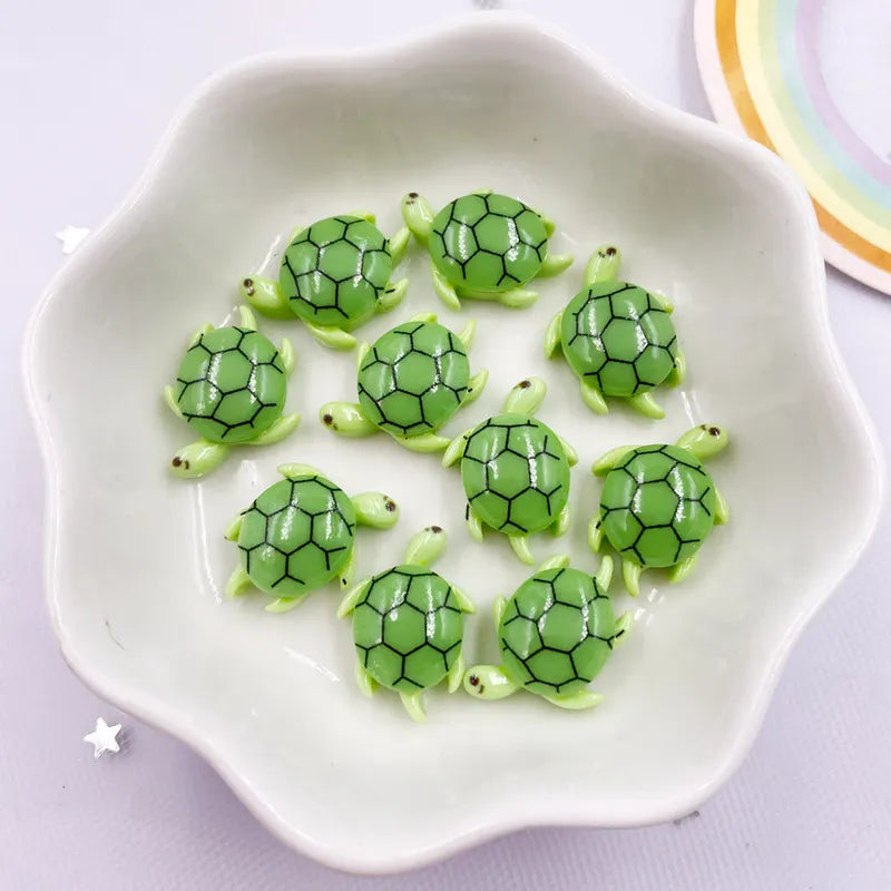30pcs Colorful Marine Resin Figurines Set - Turtles Crabs Fish Starfish Seahorses Craft Supplies