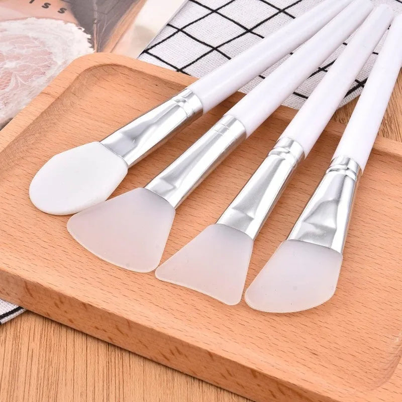 Silicone Facial Mask Brush Set - 4 Pcs Professional Makeup & Skincare Tools