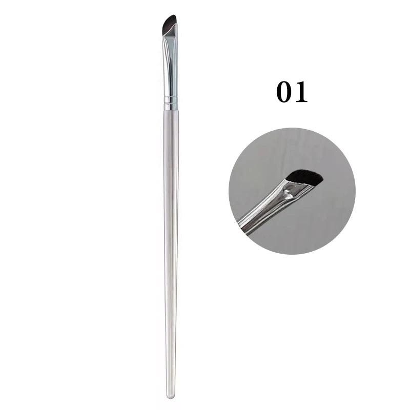 Diagonal Eyeliner & Eyebrow Brush Set - Ultra-Thin Detail Makeup Tools