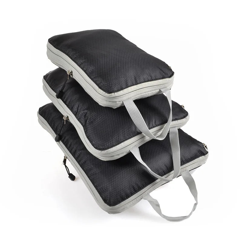 Foldable Compressible Packing Cubes Waterproof Travel Storage Bag Suitcase Organizer