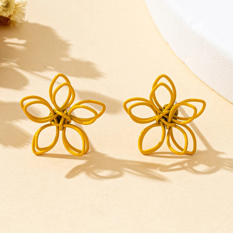 Women's Wire Flower Earrings in Multiple Colors - Daily & Vacation Wear