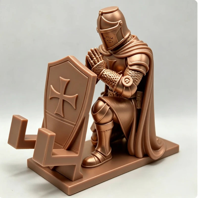 Medieval Knight Cell Phone Holder - Desktop Warrior Armor Stand for Gaming & Decor