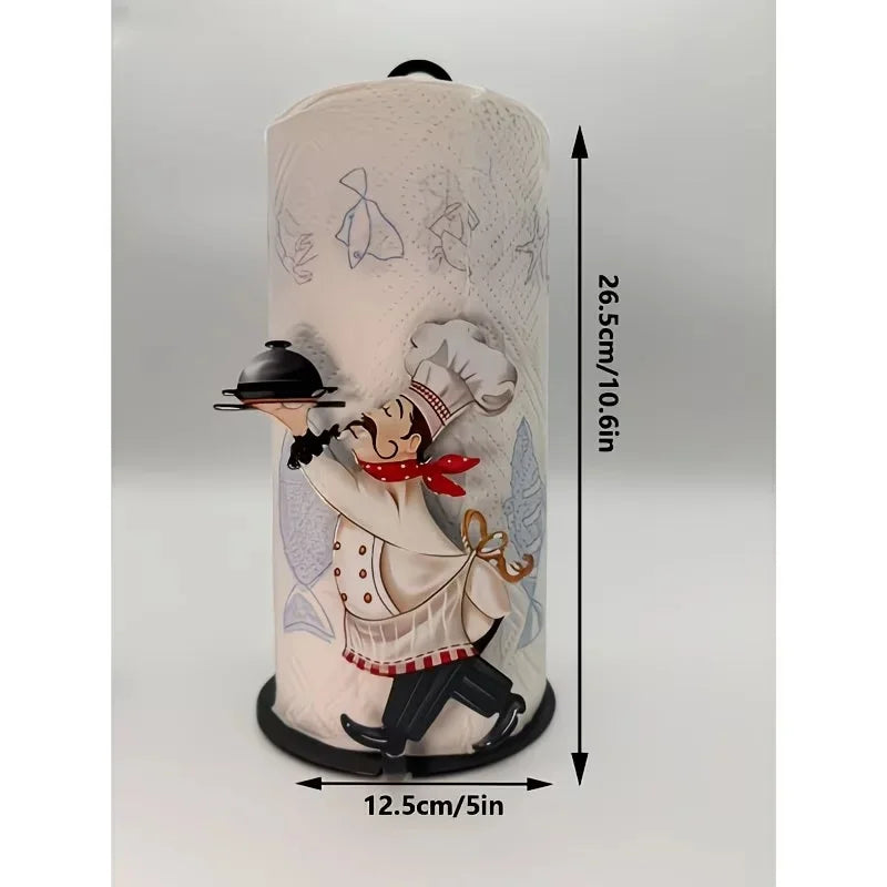 Tissue Holder with Tray - Freestanding Paper Towel and Napkin Organizer for Kitchen