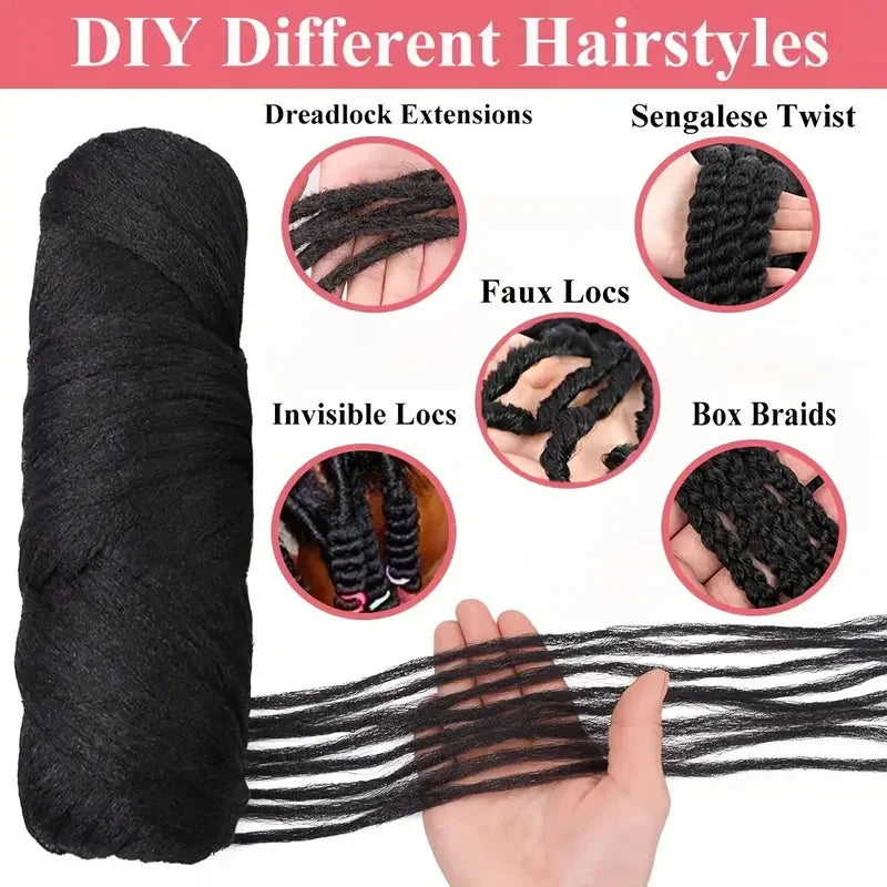 Multicolor Wool Hair Extension Rolls for Crochet Braids and Twist Styles - 70G/Roll