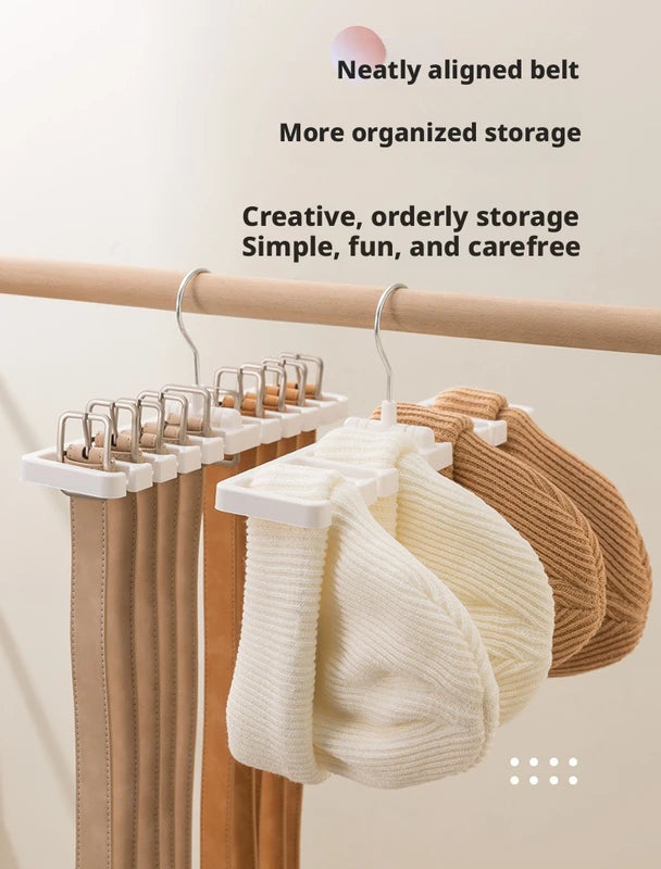 Wardrobe Belt & Scarf Organizer Hanger Rotating Storage Rack - Home Closet Solution