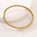 Waterproof Stainless Steel Cuff Bracelet for Women - Openable Metal Bangles Jewelry Gift
