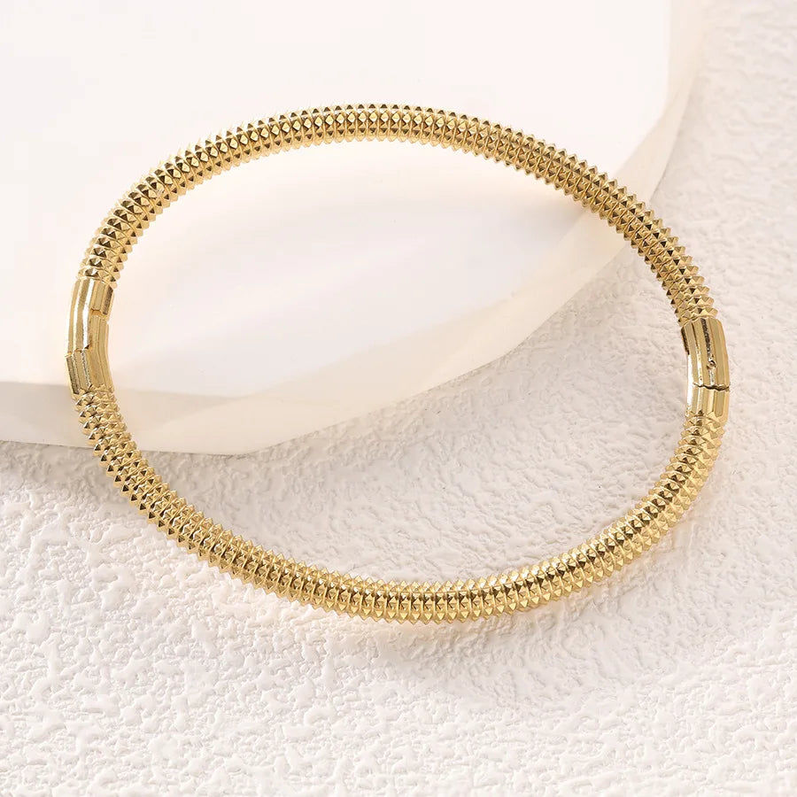 Waterproof Stainless Steel Cuff Bracelet for Women - Openable Metal Bangles Jewelry Gift