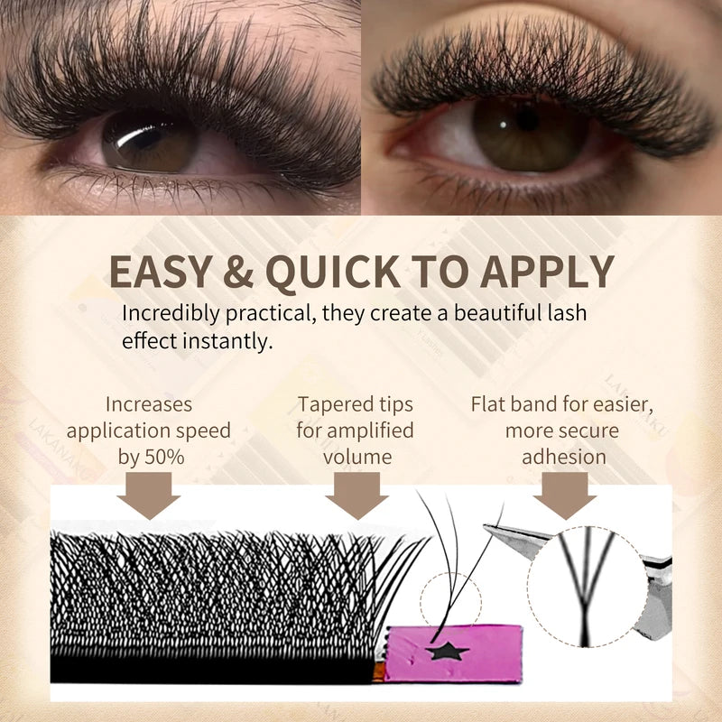 Eyelash Extension Fans - Premade 3D/4D/5D/6D/7D Voluminous False Lashes