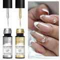 2pcs Metallic Gel Nail Polish Set - 5ml Gold Silver Mirror Mirror Chrome UV LED
