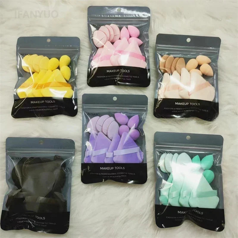 12PCS Multicolor Makeup Puff Set - Soft Reusable Foundation Sponges for Powder & Loose Powder
