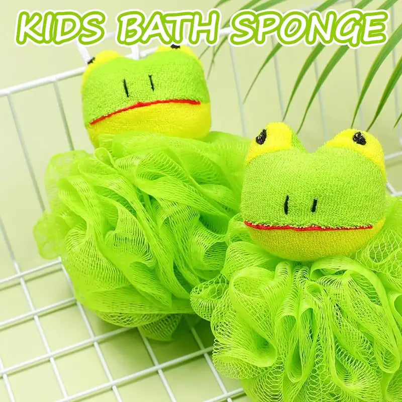 Kids Bath Sponge with Cartoon Animal Design - Soft Mesh Loofah for Gentle Baby Bathing