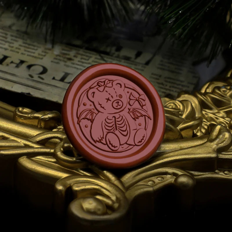 Mysterious Skull Skeleton Ghost Wax Seal Stamp Head for Cards Envelopes Halloween Invitations Scrapbooking