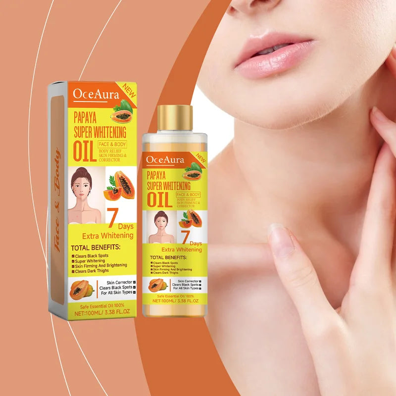 Whitening Body Oil with Papaya & Natural Extracts - Moisturizing Skin Rejuvenation