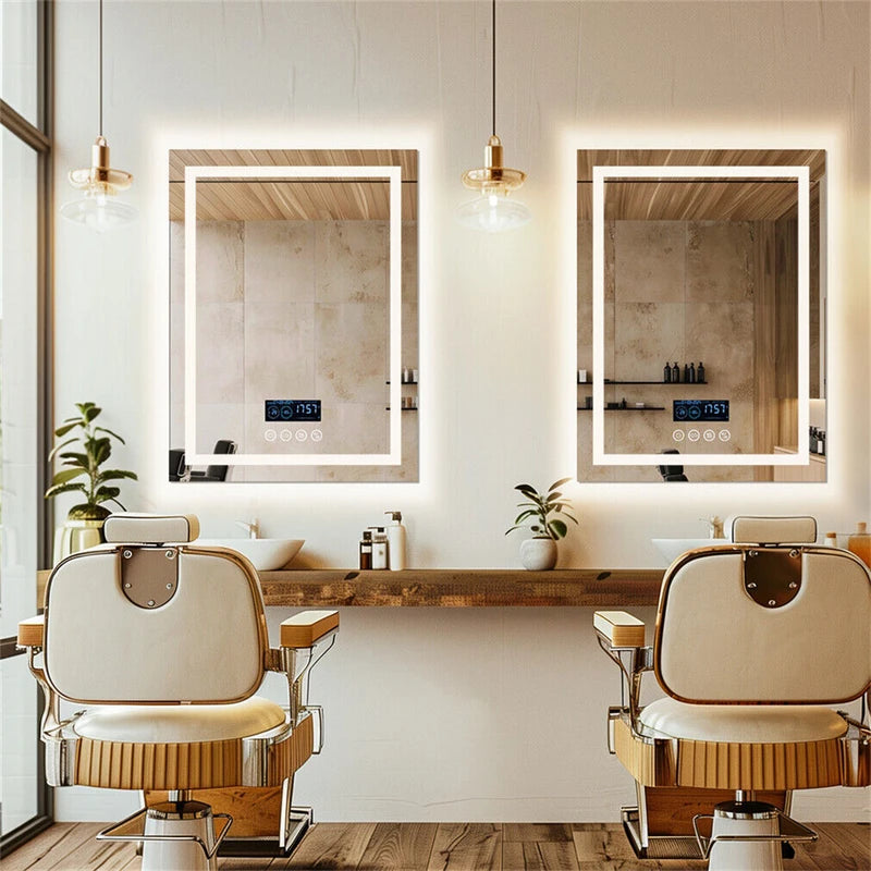 LED Bathroom Mirror with Bluetooth Speaker Anti-Fog Backlit & Front Light