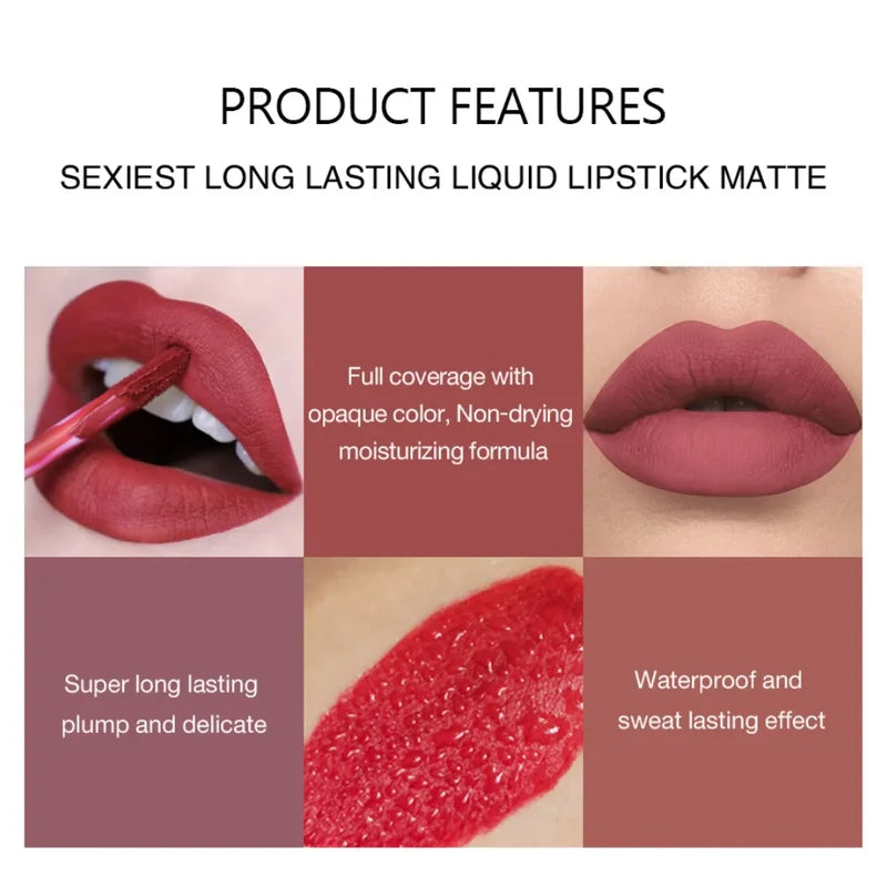 Long Lasting Waterproof Matte Lip Gloss Set - Lip Tint & Lipstick Gift Box