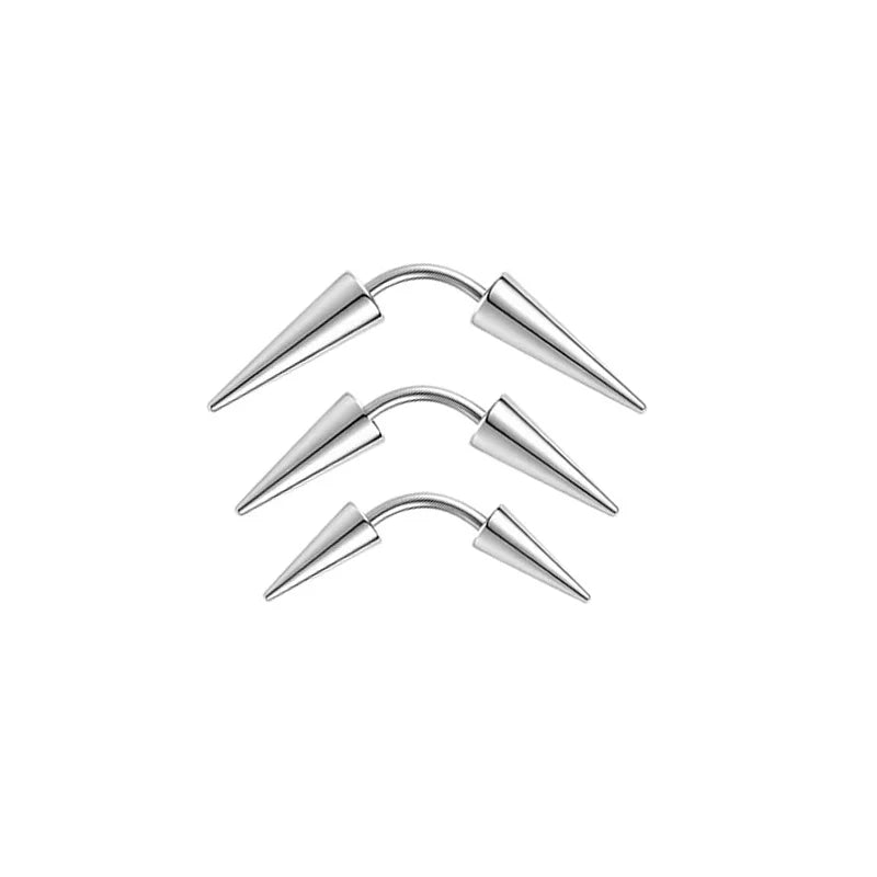 2pcs/6pcs Spike Eyebrow Piercing Jewelry Stainless Steel Curved Barbell Men