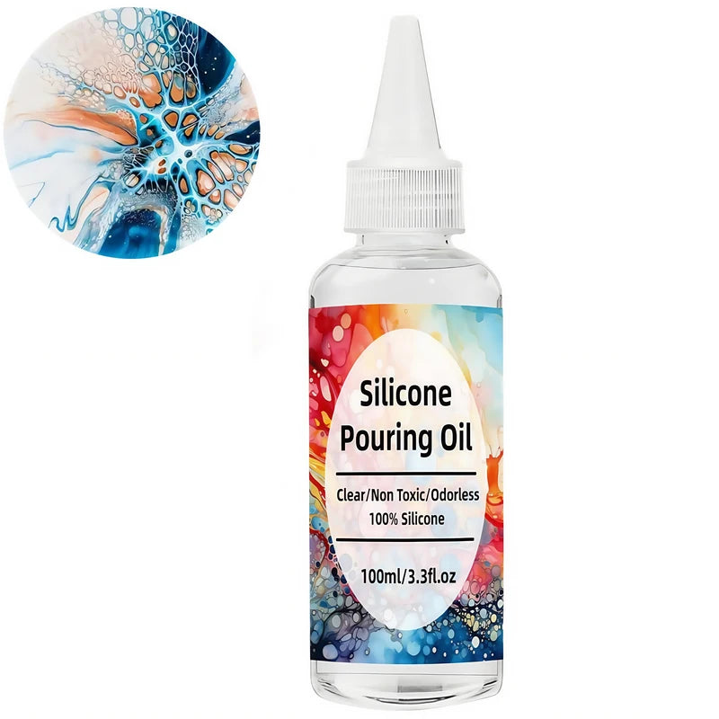 Silicone Pouring Oil for Acrylic Pouring and Resin Art - Odorless, Non-Toxic 3.3oz
