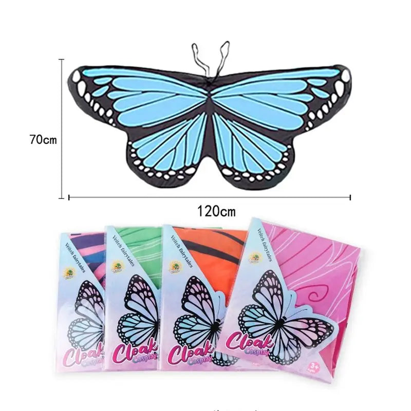 Kids Butterfly Costume Mask & Cloak Set for Halloween & Cosplay - Multiple Colors
