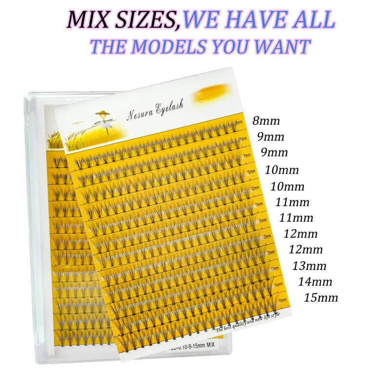 Segmented False Eyelash Extension Clusters DIY 240 Count 10D/20D Soft Natural Mink Lashes