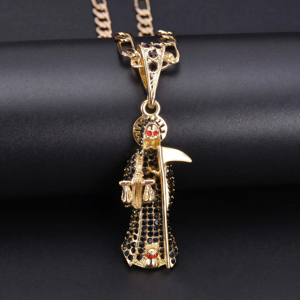 Religious Santa Muerte Pendant Necklace - Unique Spiritual Jewelry
