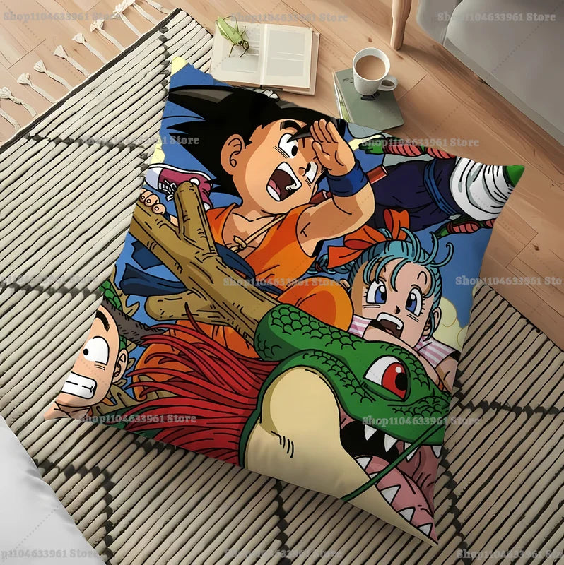 Anime Dragon Ball Pillowcase Goku Vegeta Double-Sided Cushion Cover Bedroom Living Room Decor
