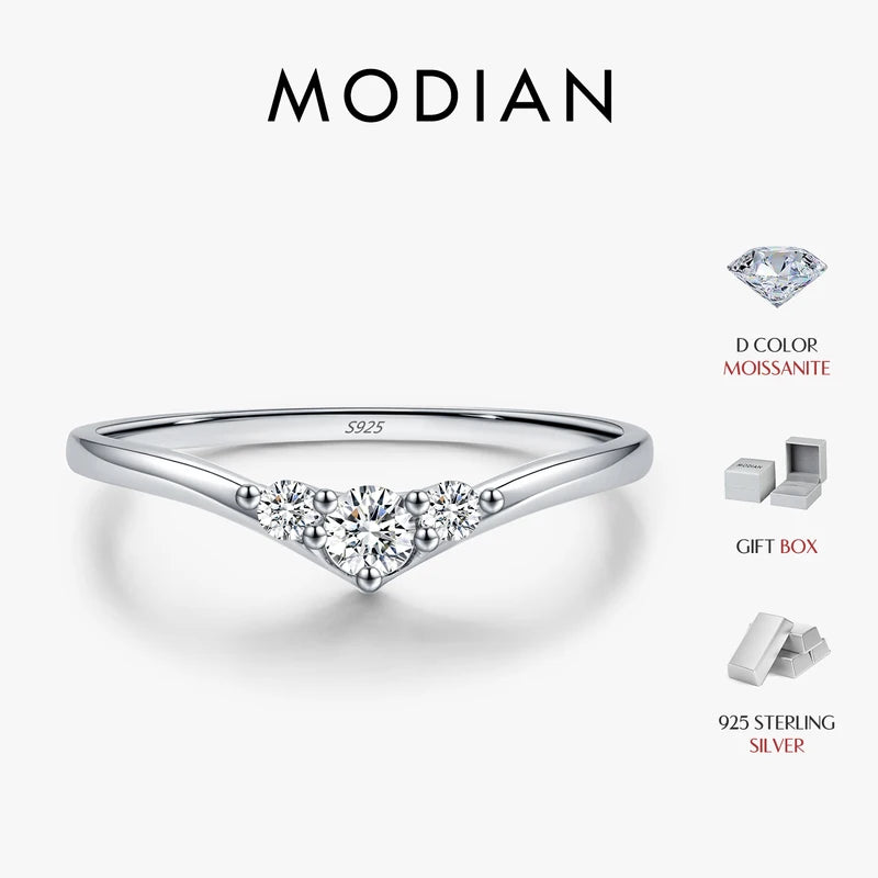 Simple Eternity Moissanite Ring 925 Silver Thin Wedding Band for Women