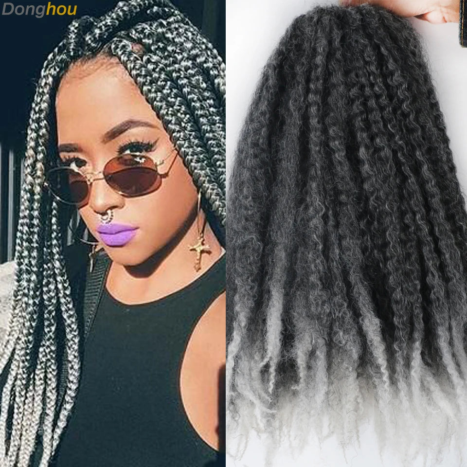 Synthetic Marley Braiding Hair 18 Inch Ombre Colors - Kinky Twist & Crochet Ready