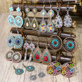 12 Pairs Boho Vintage Style Drop Earrings Set for Women Jewelry Gifts