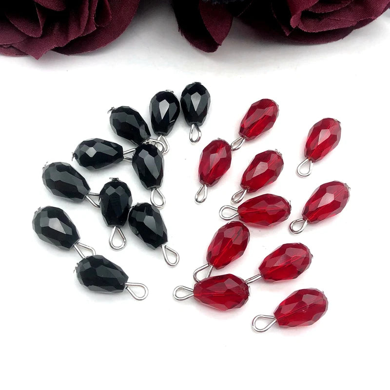 10 Pcs Crystal Glass Jewelry Beads 8x12mm DIY Accessories for Bracelets Necklaces Earrings