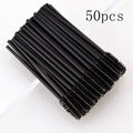 50Pcs Disposable Makeup Brushes Eyelash & Eyebrow Applicators Kit - Black & Green Handles