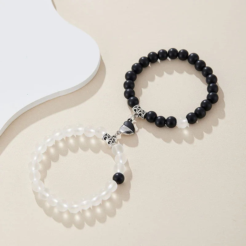Love Heart Magnetic Bracelet Set for Men and Women - Couples Personalized Party Accessories