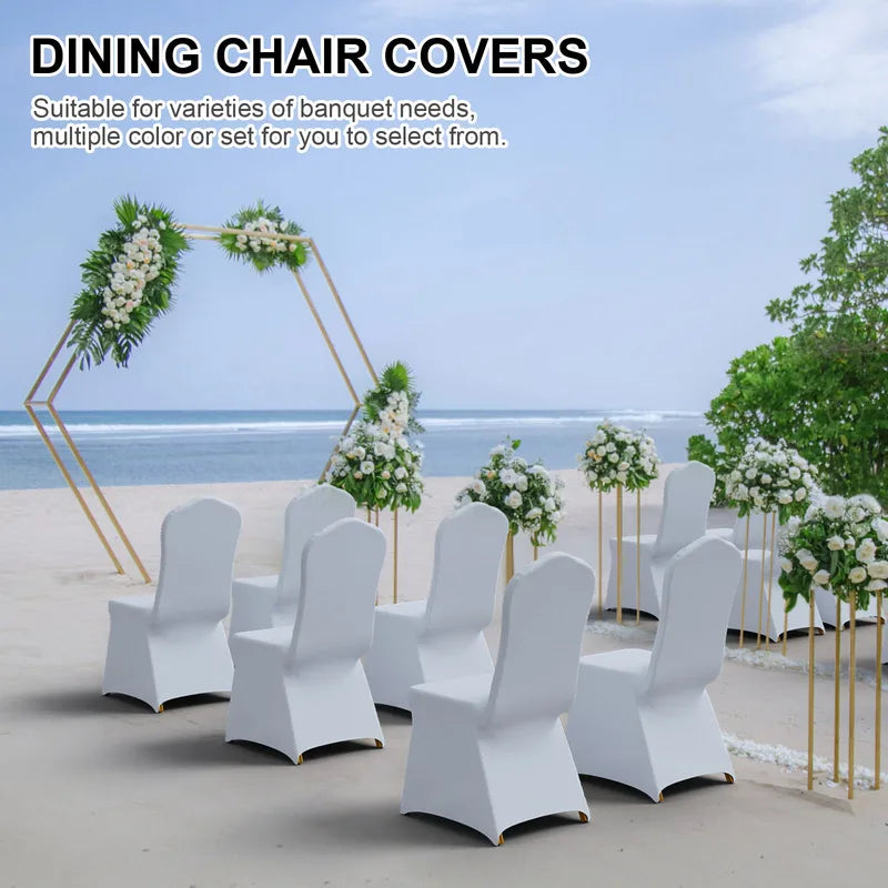 Stretch Spandex Chair Covers 10 Pcs Fitted for Wedding Party Banquet and Celebration
