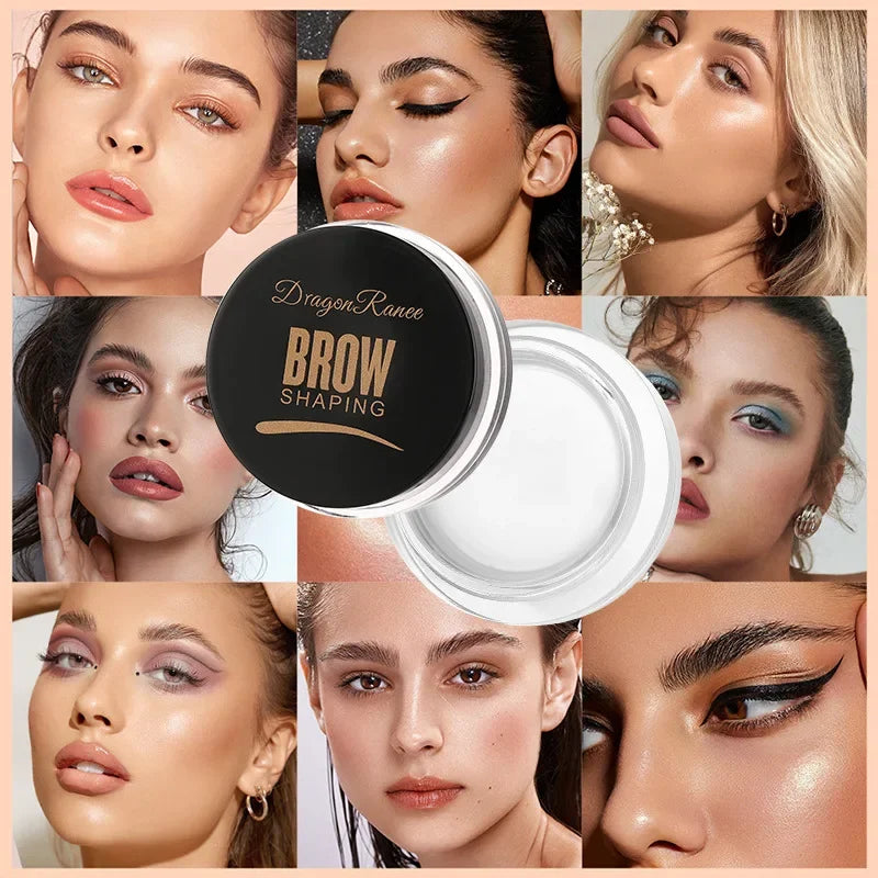 6 Color Waterproof Eyebrow Styling Cream Gel Wax with Brush - Natural & Dense Brow Fixing