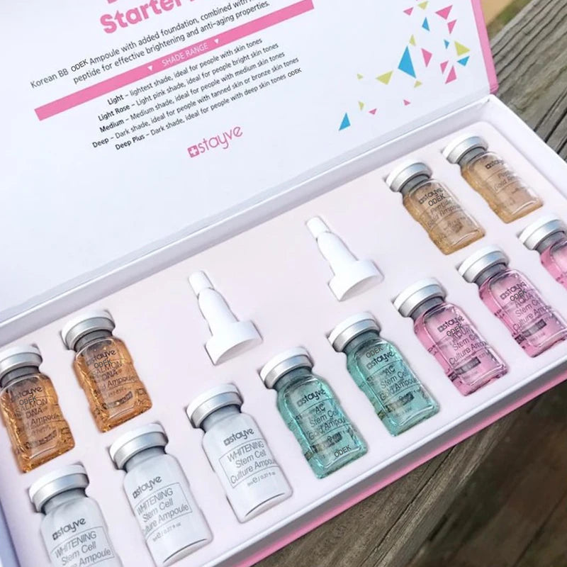 Skin Care Set with Boosting Serum Ampoules - Natural Whitening & Moisturizing Starter Kit