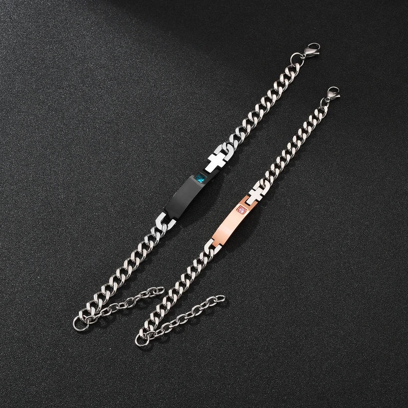 Unisex Punk Style Bracelets for Men Women - Gold, Silver, Black & Antique Finishes