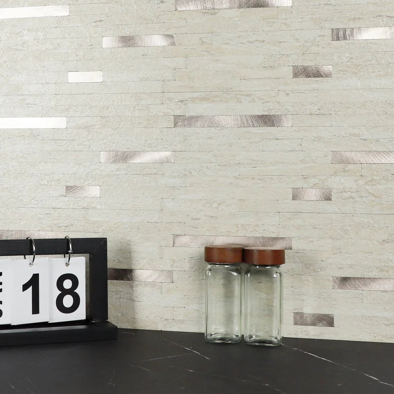 Stone-Effect Metal Mosaic Tiles for Bathroom & Bar Walls - Medium & XL Sizes