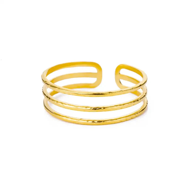 Gold Plated Stainless Steel Multi-Layer Bangles Bracelet for Women 2023