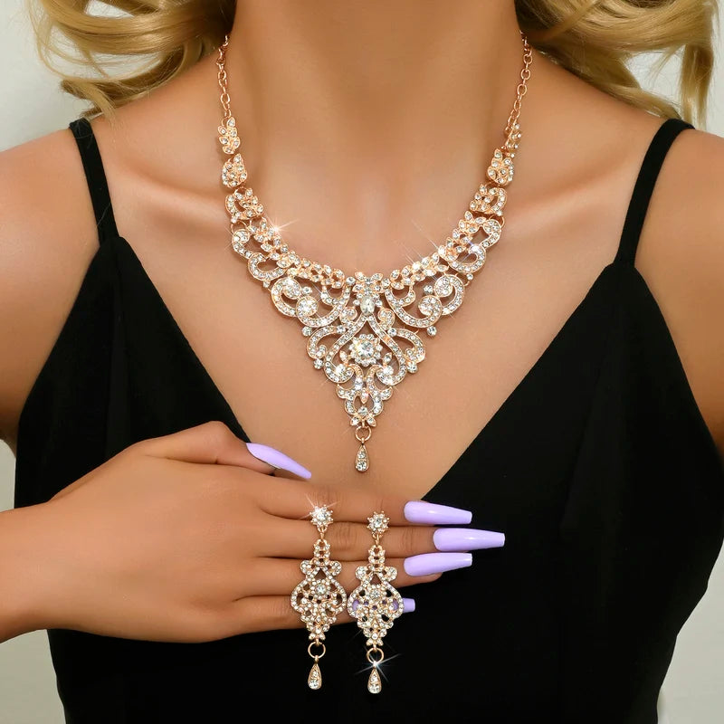 Luxury Rhinestone Jewelry Set for Women - Elegant Party Accessories
